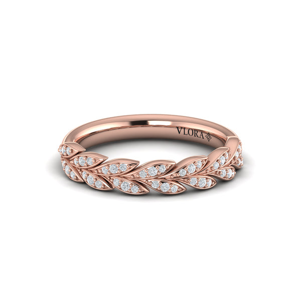 Pave Wheat Stackable Band