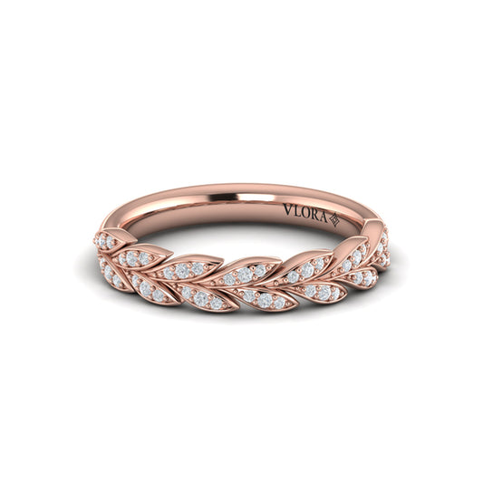 Pave Wheat Stackable Band