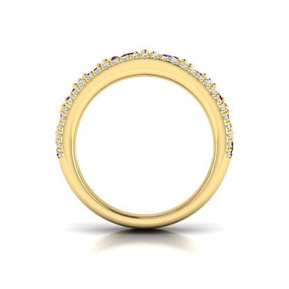 Oval Ruby and Pavé Diamond Band