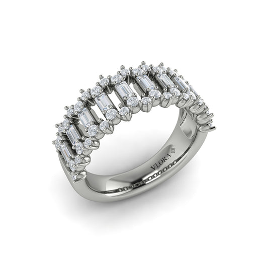 Diamond Baguette and Round Diamond Regal Ring