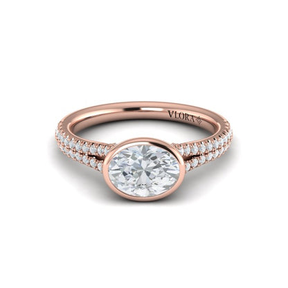 Horizon Oval Bezel Engagement Ring
