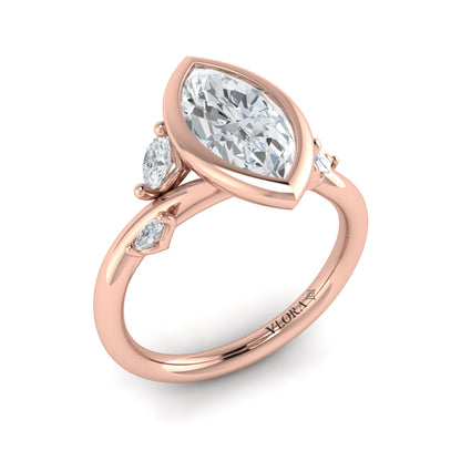 Marquise Bezel Diamond Accent Ring