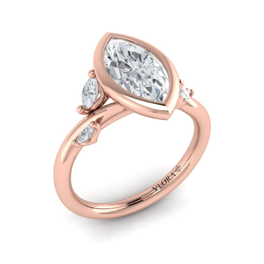 Marquise Bezel Diamond Accent Ring