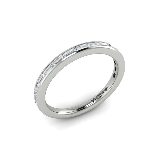 Matching Band for Modern Trio Oval Bezel Engagement Ring