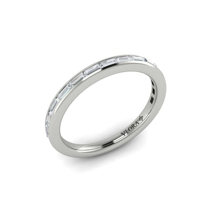 Matching Band for Modern Trio Oval Bezel Engagement Ring