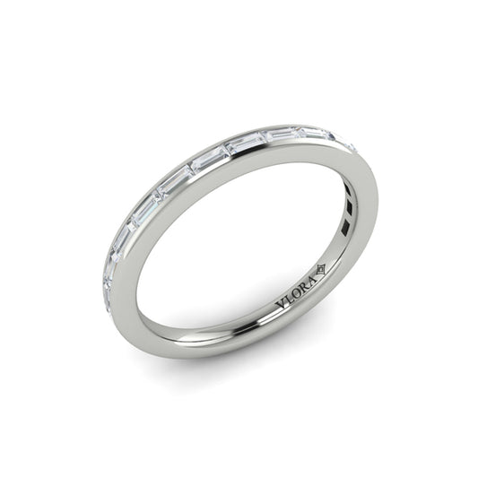 Matching Band for Modern Trio Oval Bezel Engagement Ring