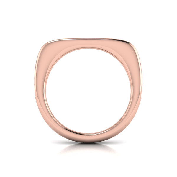 Single Diamond Baguette and Round Channel Set Ring