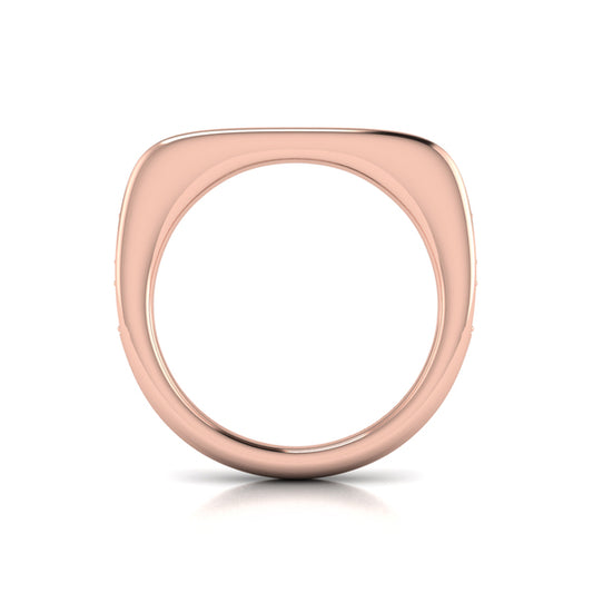 Single Diamond Baguette and Round Channel Set Ring