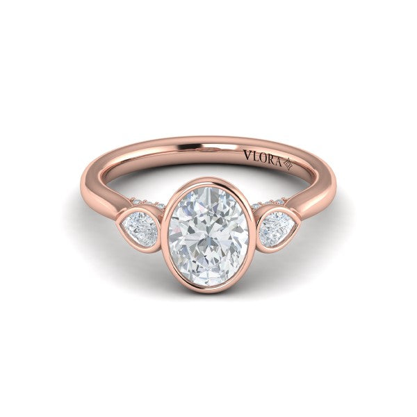 Streamlined Oval Bezel Engagement Ring