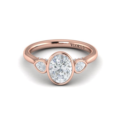 Streamlined Oval Bezel Engagement Ring