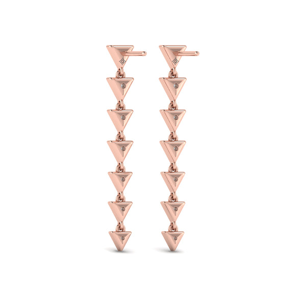 Diamond Trinity Drop Statement Earrings