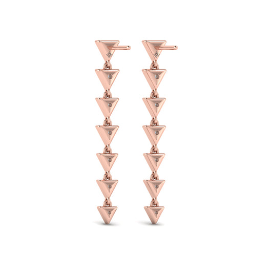 Diamond Trinity Drop Statement Earrings