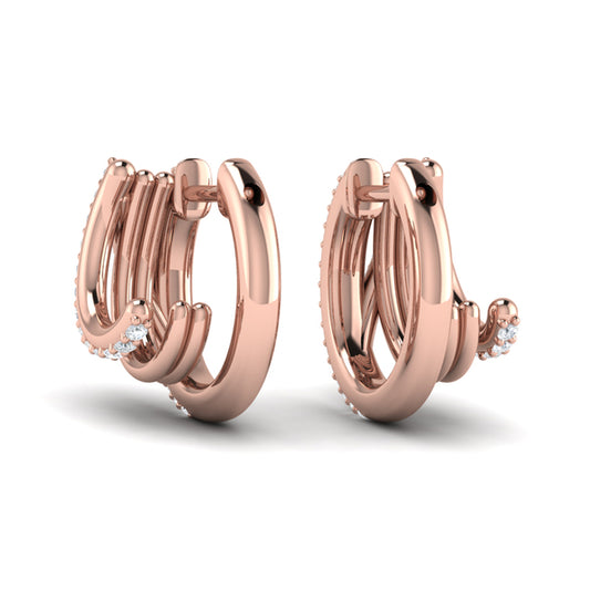 Diamond Twist Huggie Earrings