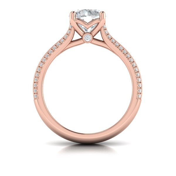 Opulent Cathedral Round Diamond Engagement Ring