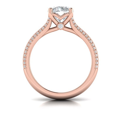 Opulent Cathedral Round Diamond Engagement Ring