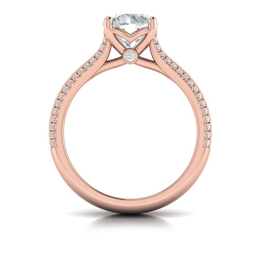 Opulent Cathedral Round Diamond Engagement Ring