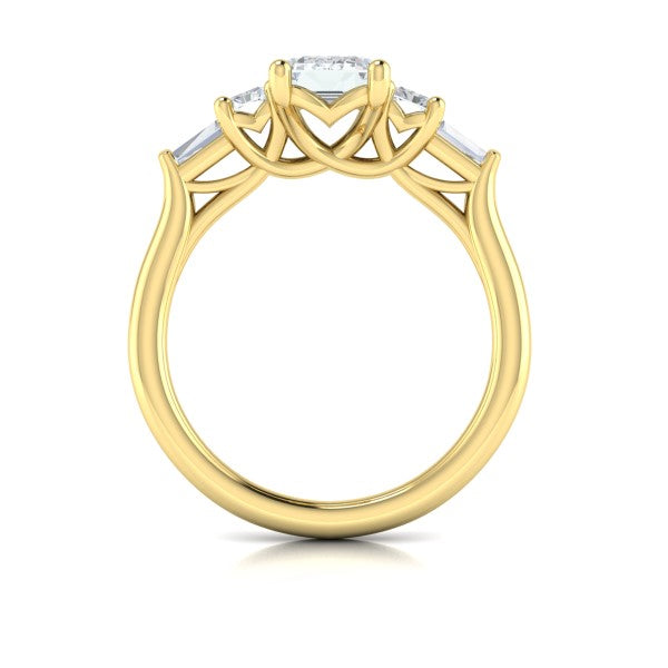 Quintet Emerald Cut Engagement Ring