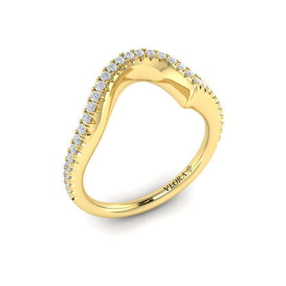 Matching Band for Modern Swirl Pavé Halo Engagement Ring