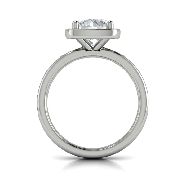 Round Classic Engagement Ring in Platinum by Vlora Bridal