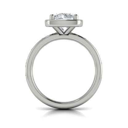 Round Classic Engagement Ring in Platinum by Vlora Bridal