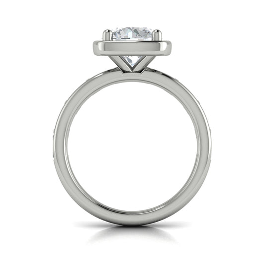 Round Classic Engagement Ring in Platinum by Vlora Bridal