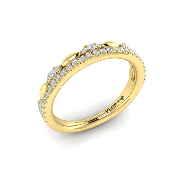 Diamond Oval Duo Pavé Band
