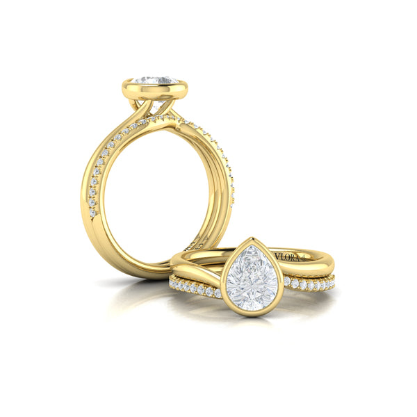 Matching Bands Wedding Band in 14K Yellow Gold by Vlora Bridal