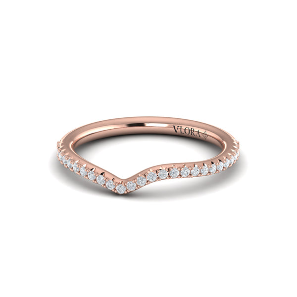 Matching Bands Wedding Band in 14K Rose Gold by Vlora Bridal