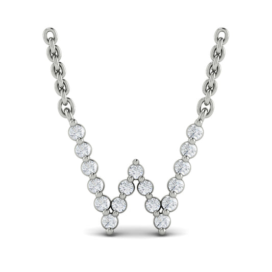Diamond Alphabet Pendant Necklace, W