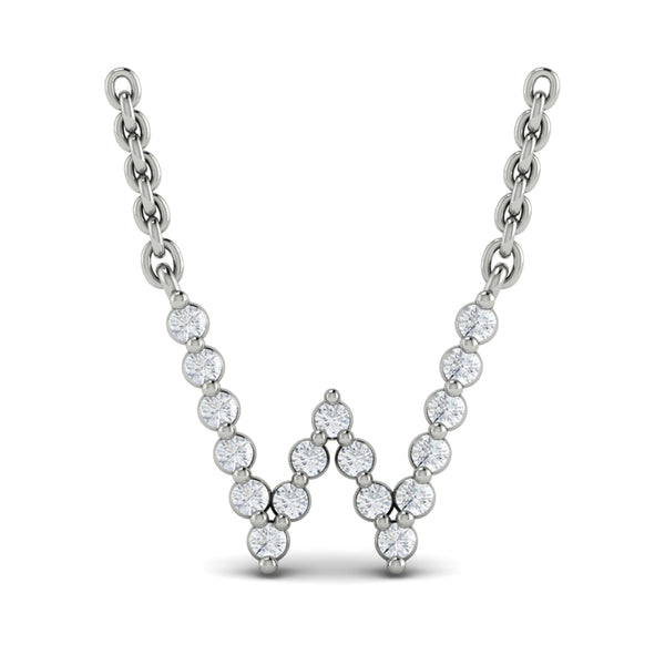Diamond Alphabet Pendant Necklace, W