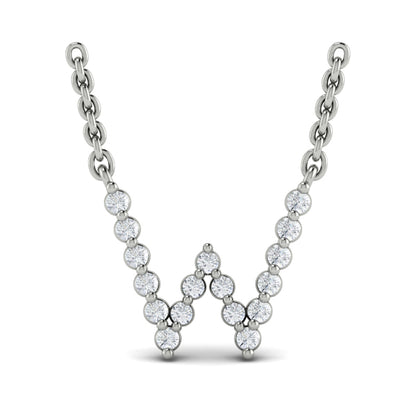 Diamond Alphabet Pendant Necklace, W