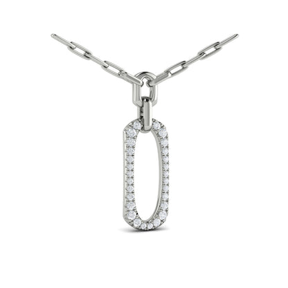 Diamond North South Open Oval Link Necklace