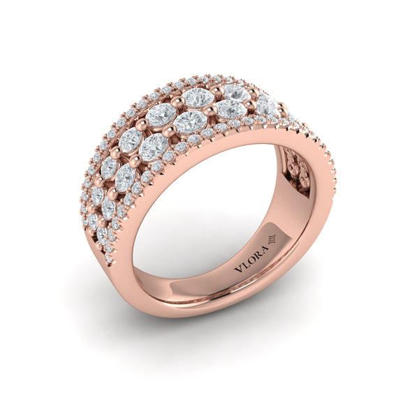 Diamond Multi-Row Statement Ring