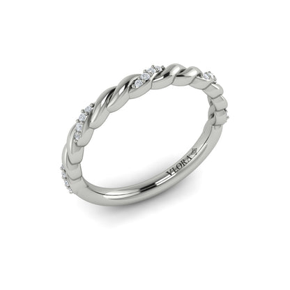 Braided Pavé Diamond Band