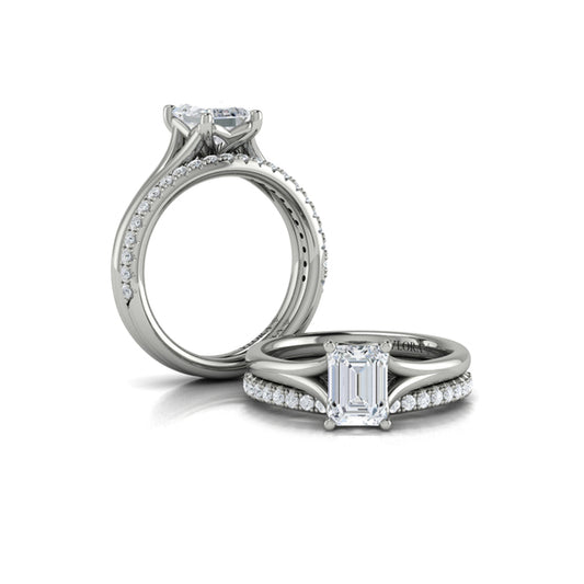 Solitaire Emerald Cut Engagement Ring
