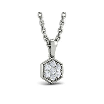 Diamond Cluster Honeycomb Pendant Necklace