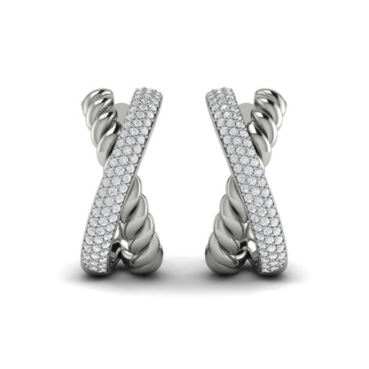 Crossed Hoop Earrings