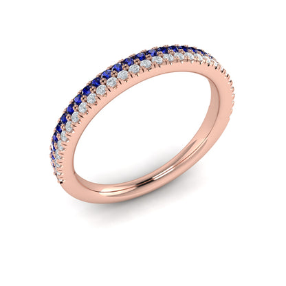 Slim Sapphire and Diamond Band