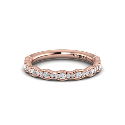 Stackables Wedding Band in 14K Rose Gold by Vlora Bridal