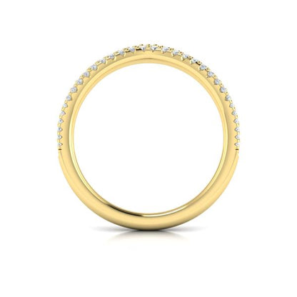 Pave Chevron Contoured Band