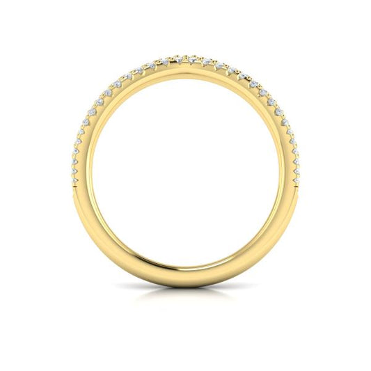 Pave Chevron Contoured Band