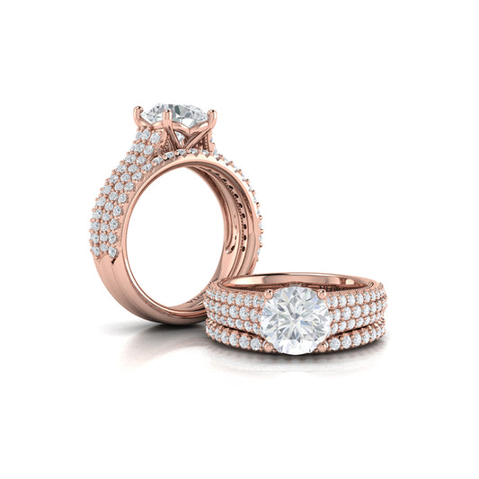 Matching Bands Wedding Band in 14K Rose Gold by Vlora Bridal