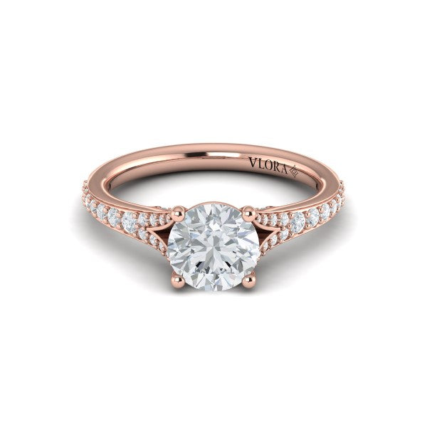 Charming Cathedral Split Shank Engagement Ring