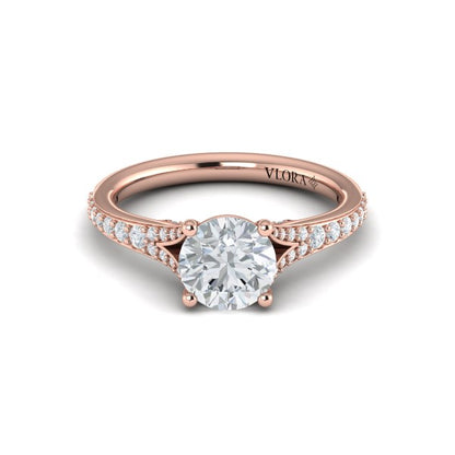 Charming Cathedral Split Shank Engagement Ring