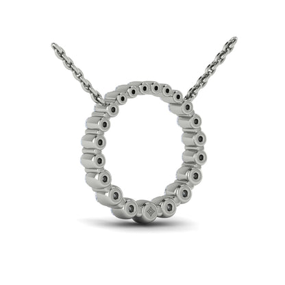 Graduated Round Diamond Open Circle Pendant