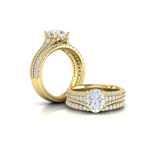 Matching Bands Wedding Band in 14K Yellow Gold by Vlora Bridal