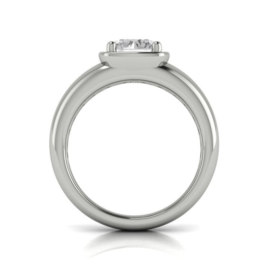 Golden Statement Engagement Ring