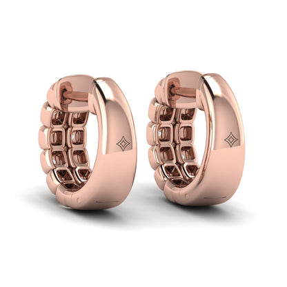 Tiled Diamond Huggie Earrings