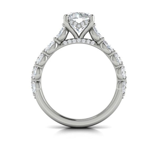 Round Classic Engagement Ring in Platinum by Vlora Bridal