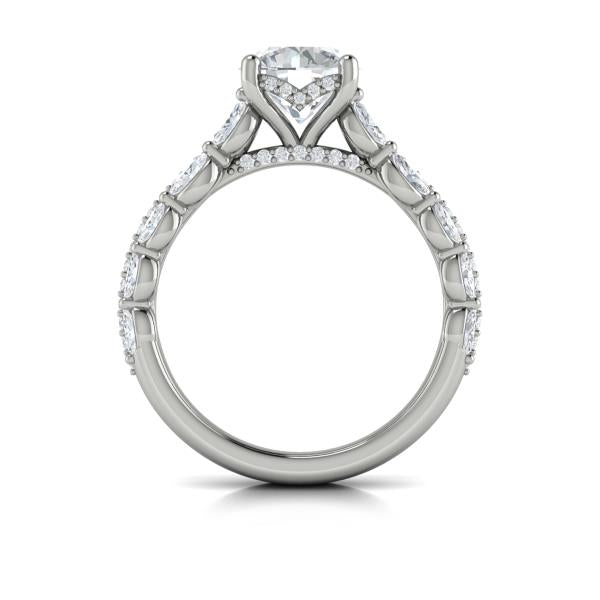 Round Classic Engagement Ring in Platinum by Vlora Bridal